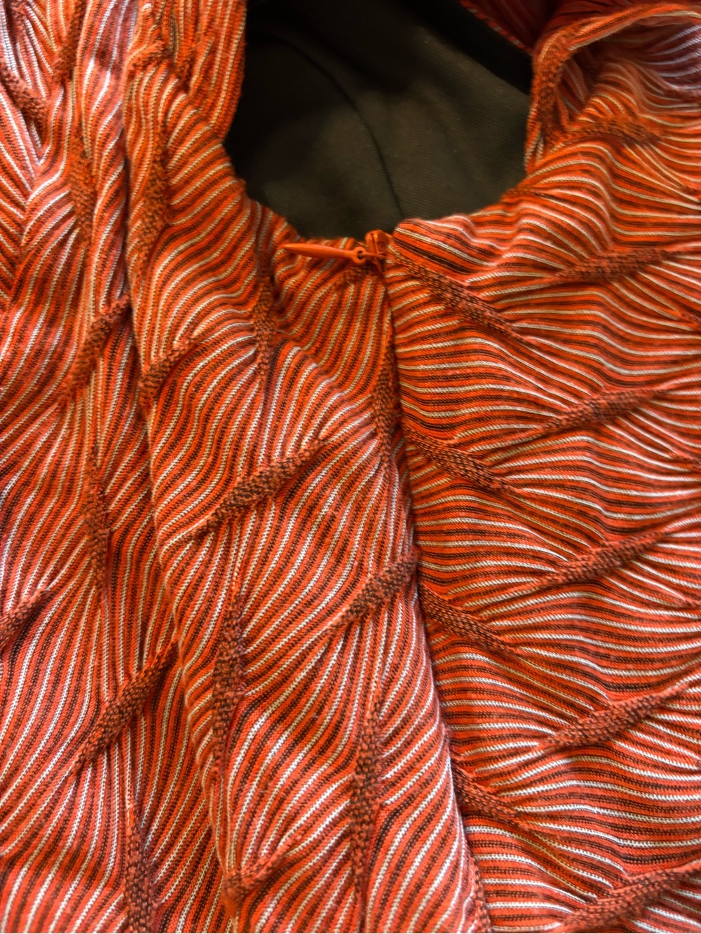 Bar III Rust Zebra Print Twist-Back Ruffle Mini Dress - Picture 4 of 8
